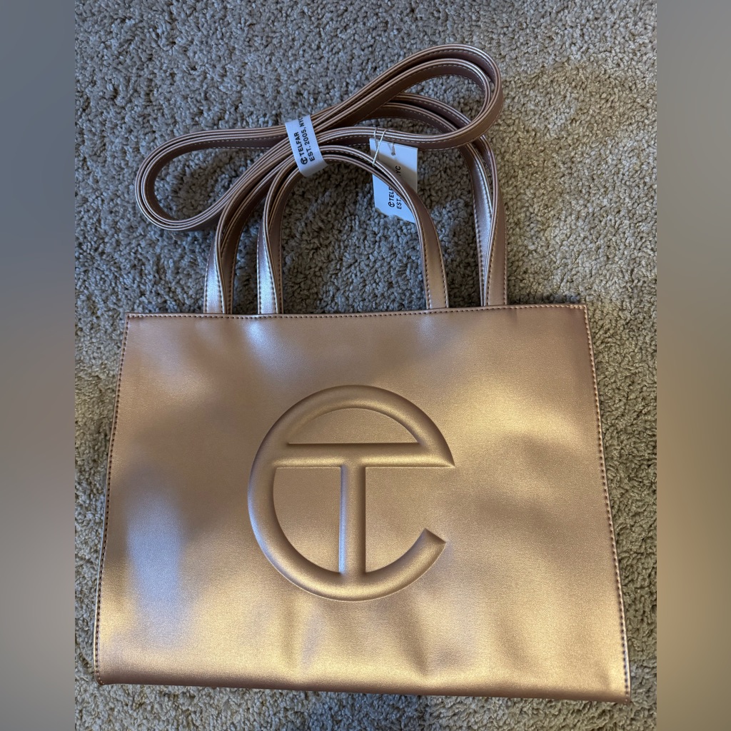 Medium Copper Gold Telfar Shopping Bag